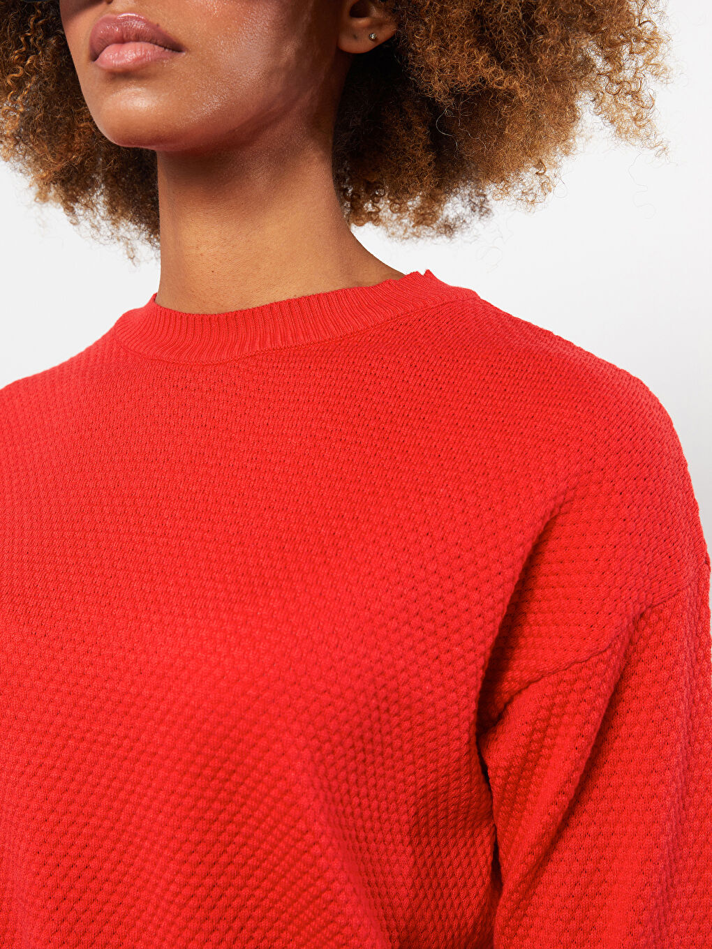 سترة تريكو سادة بياقة دائرية وأكمام طويلة للسيدات-7