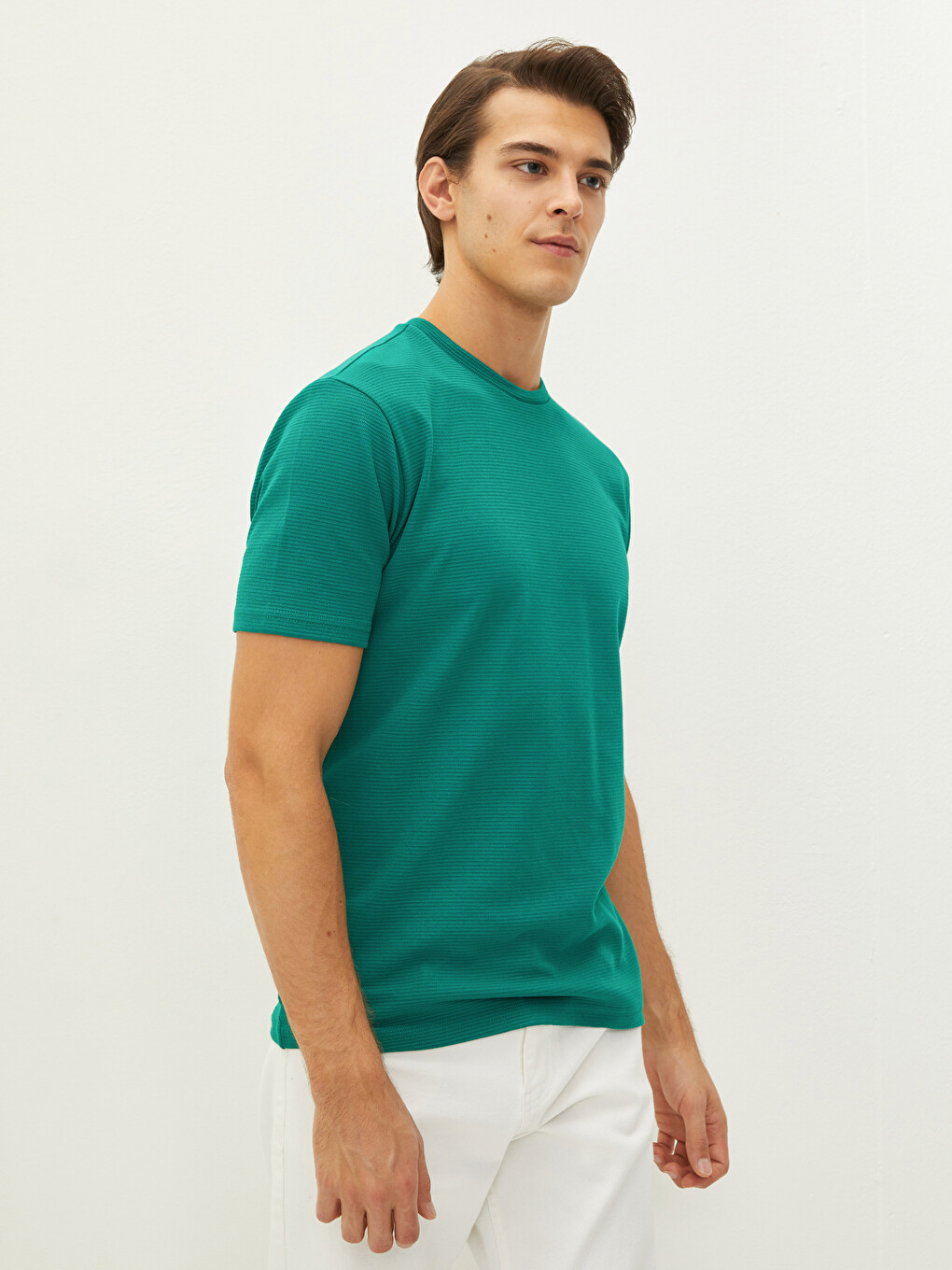 T-shirt E Thjeshtë Me Jakë Të Rrumbullakët Me Mëngë Të Shkurtra Për Burra-1
