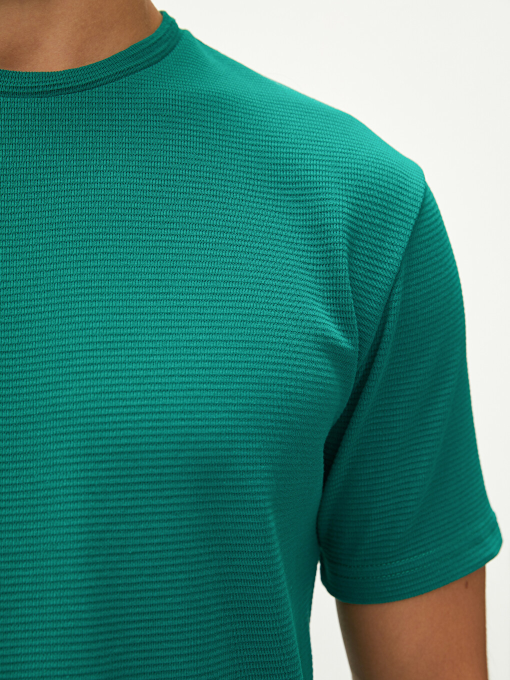 T-shirt E Thjeshtë Me Jakë Të Rrumbullakët Me Mëngë Të Shkurtra Për Burra-3