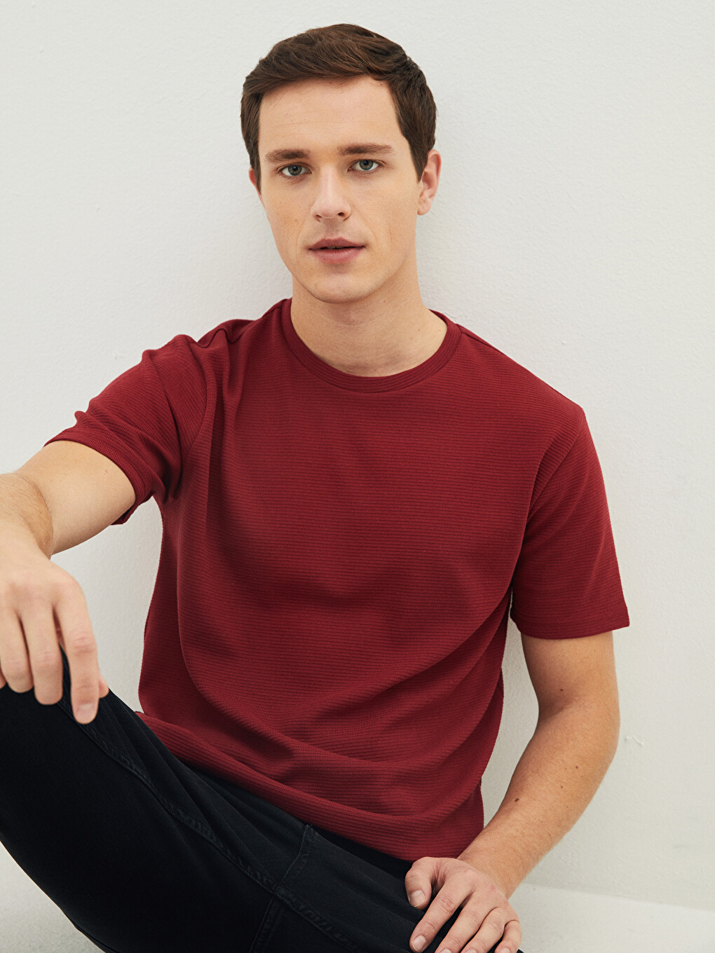 Crew Neck Short Sleeve Basic Men's T-shirt