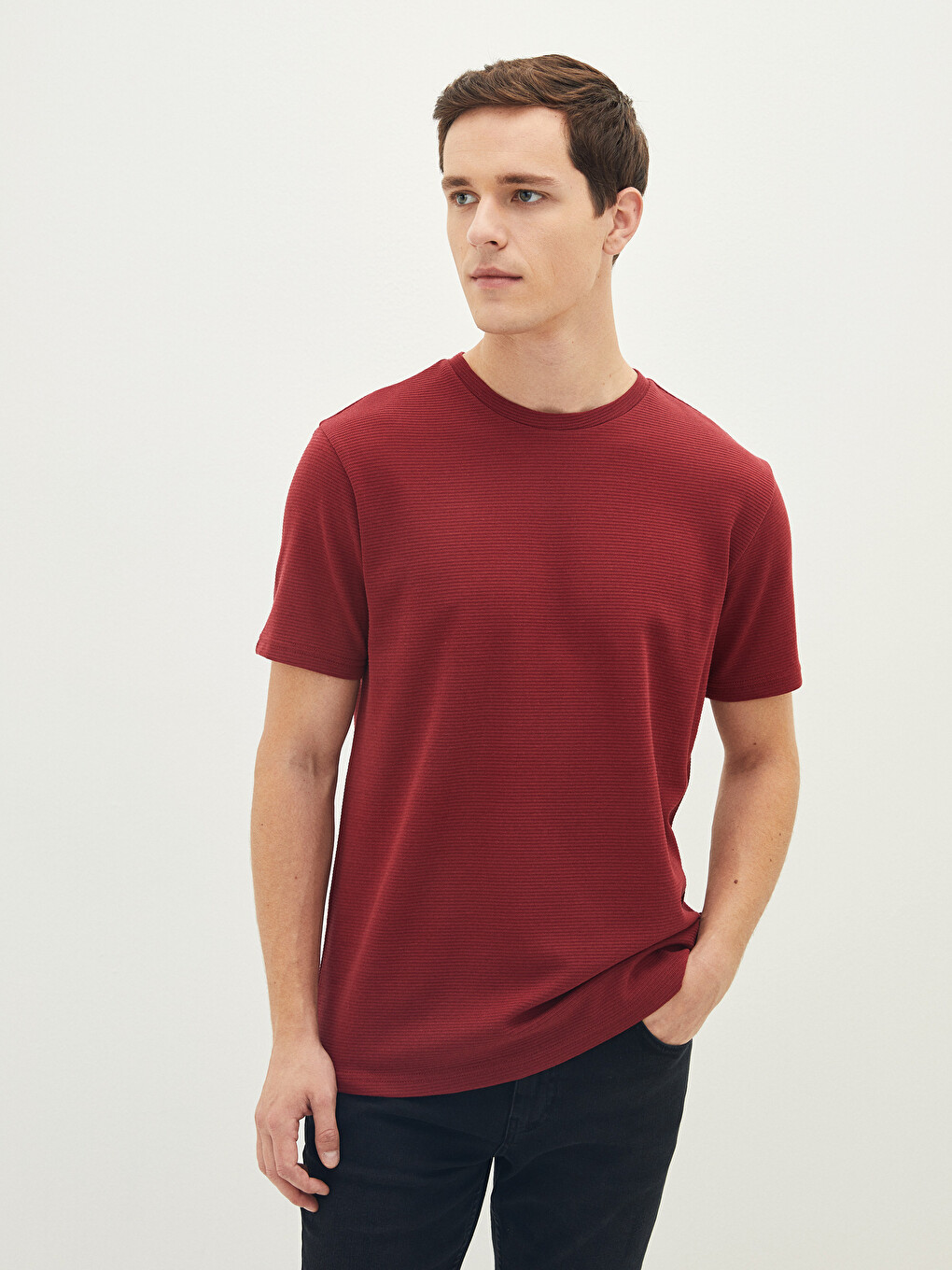 Crew Neck Short Sleeve Basic Men's T-shirt-1