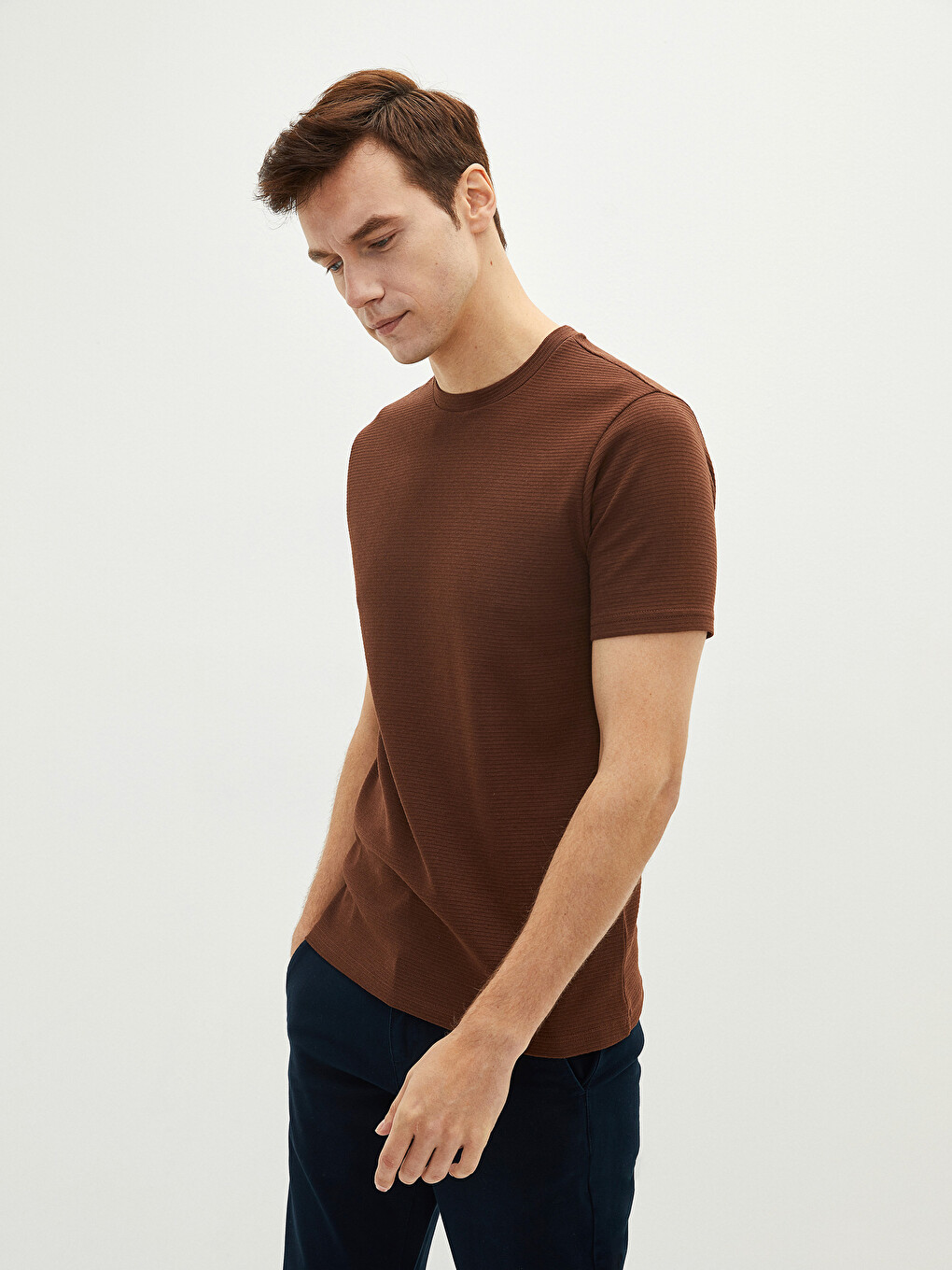 Crew Neck Short Sleeve Basic Men's T-shirt