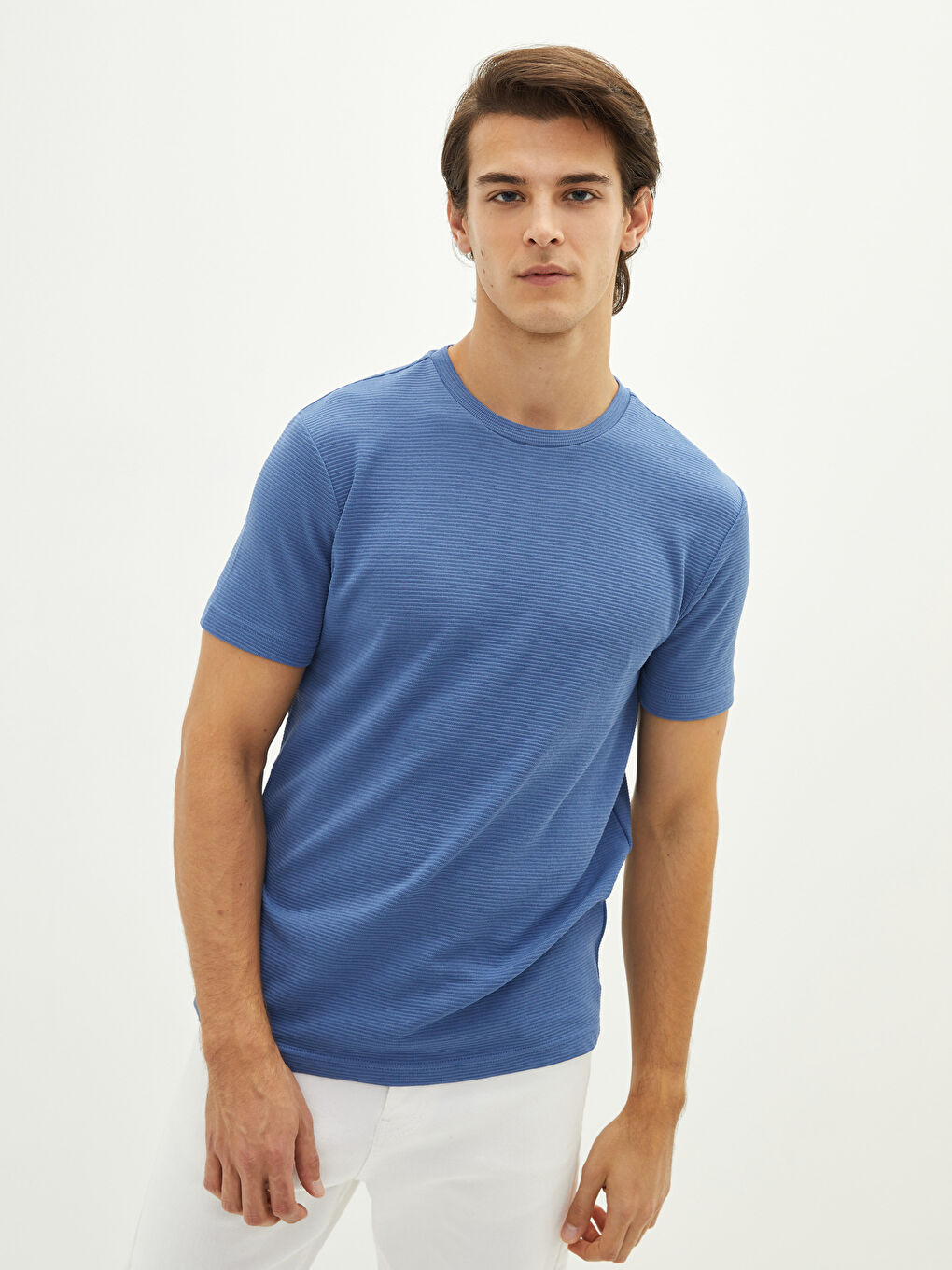 Mavi Bisiklet Yaka Kısa Kollu Basic Erkek Tişört-1