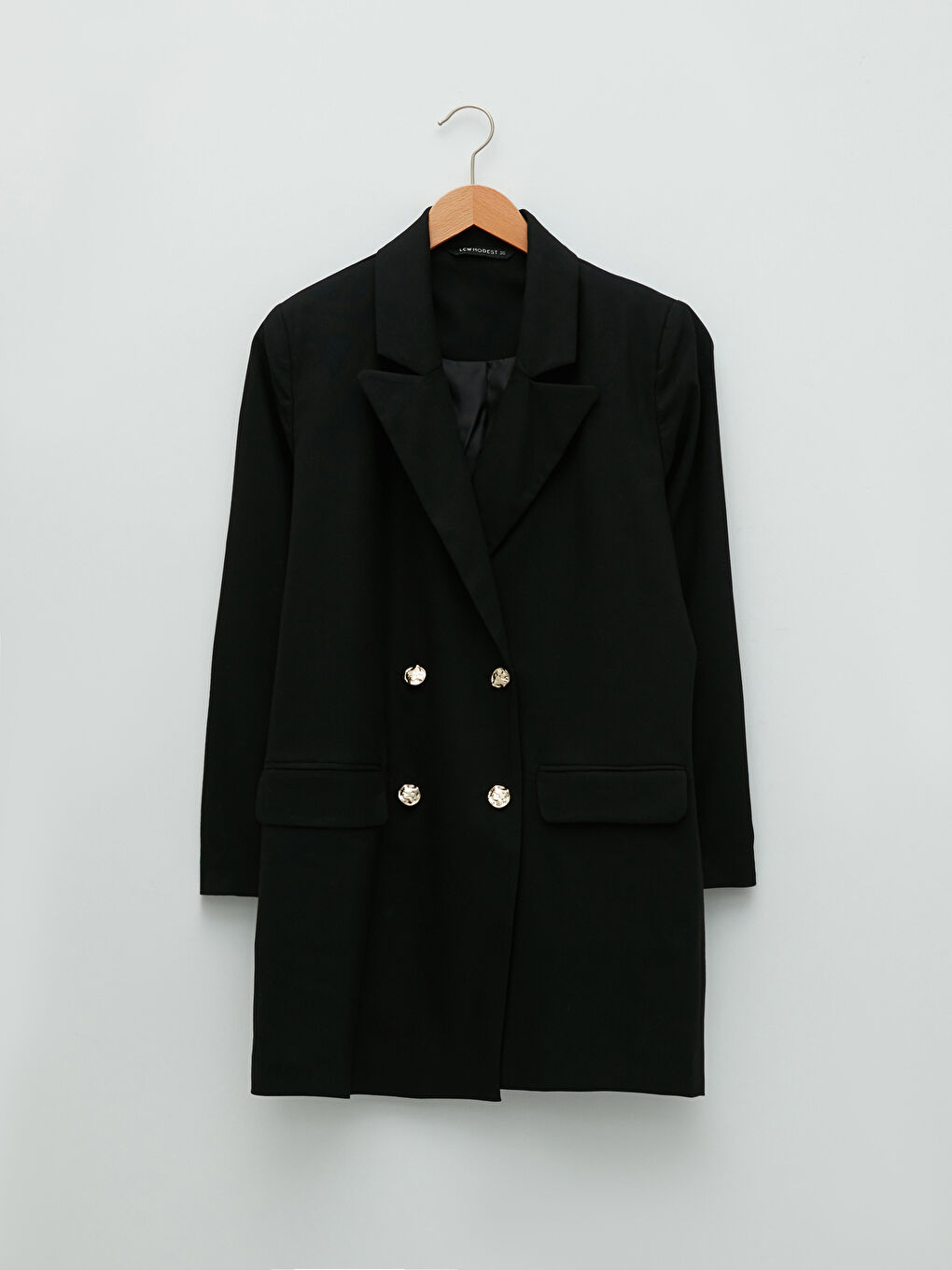 Siyah Önden Düğme Kapamalı Düz Uzun Kollu Kadın Ceket-5