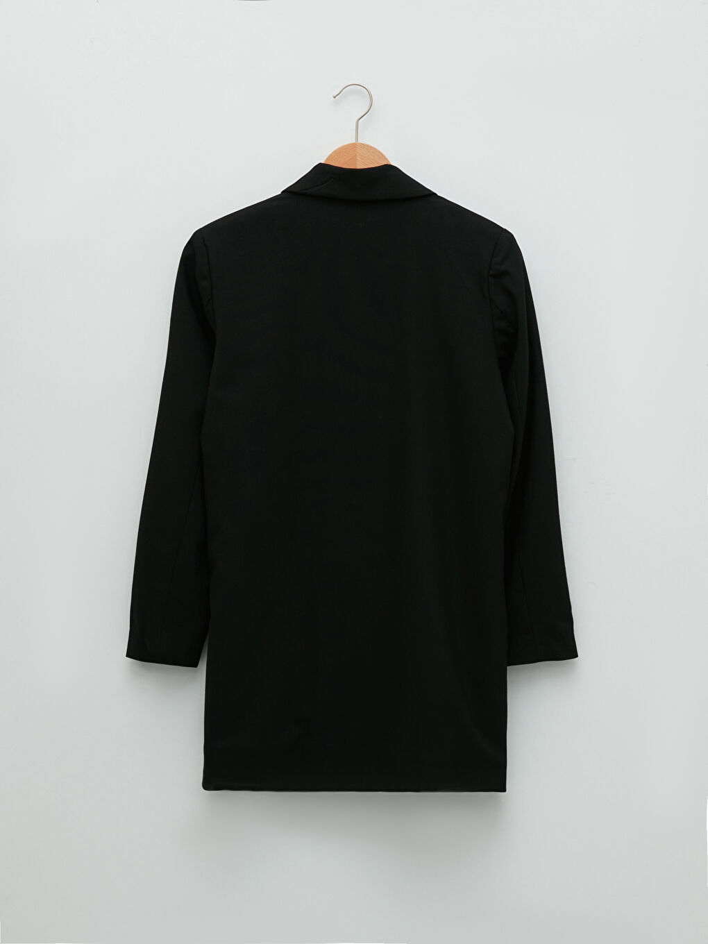 Siyah Önden Düğme Kapamalı Düz Uzun Kollu Kadın Ceket-6