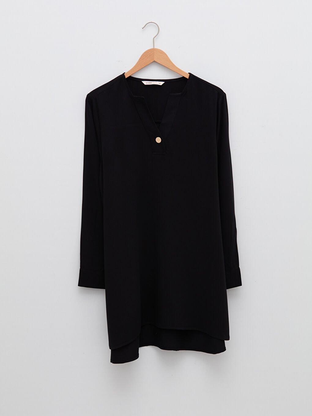 گەردەن بڵند ڕاست قۆڵ درێژ تونیکی ڤیسکۆز بۆ ژنان-5