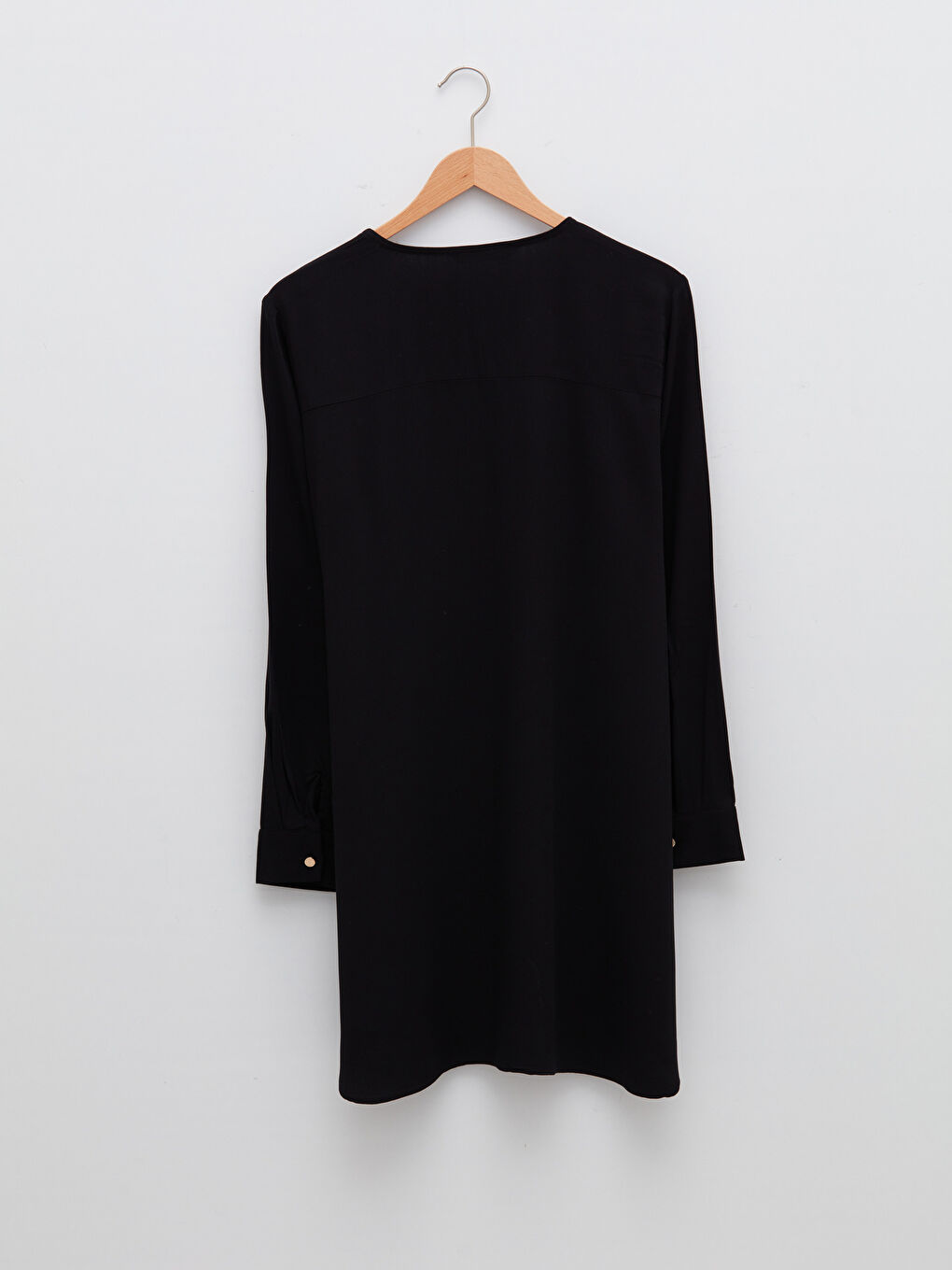 گەردەن بڵند ڕاست قۆڵ درێژ تونیکی ڤیسکۆز بۆ ژنان-6