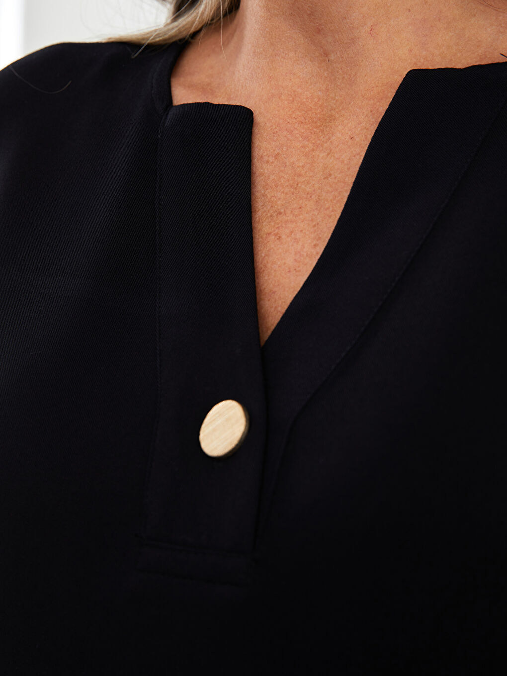 گەردەن بڵند ڕاست قۆڵ درێژ تونیکی ڤیسکۆز بۆ ژنان-3