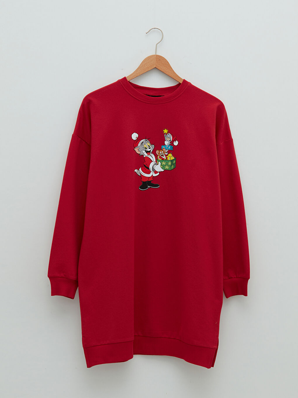 Rundhalsausschnitt Tom&Jerry Bedruckt Langarm Sweatshirt-Tunika für Damen-5