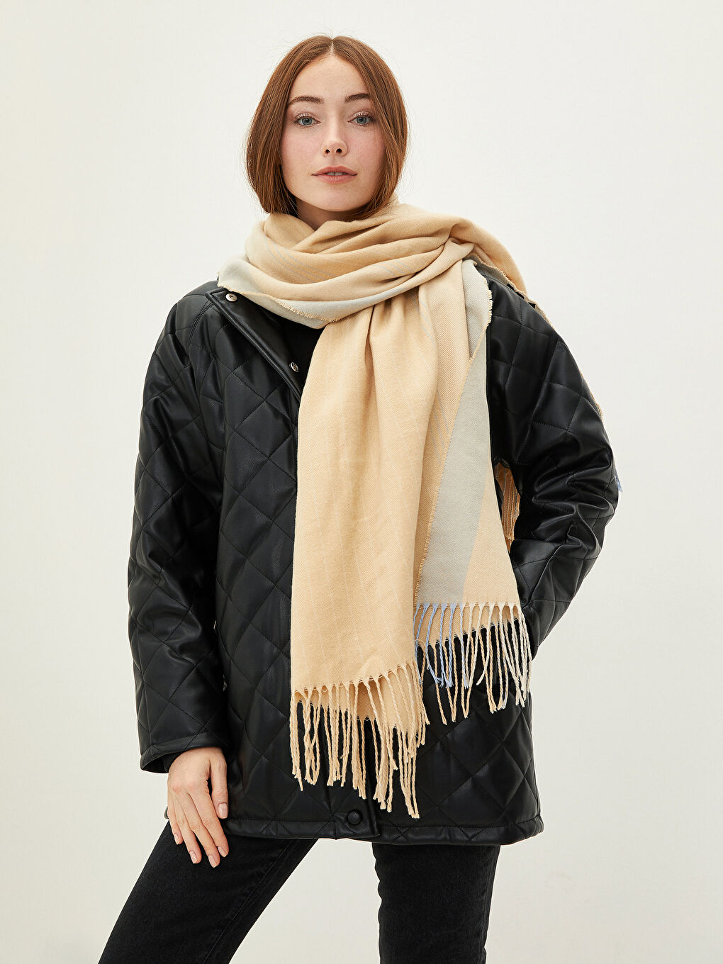 LCW ACCESSORIES Tasseled Striped Women's Scarf -W1I729Z8-LKQ