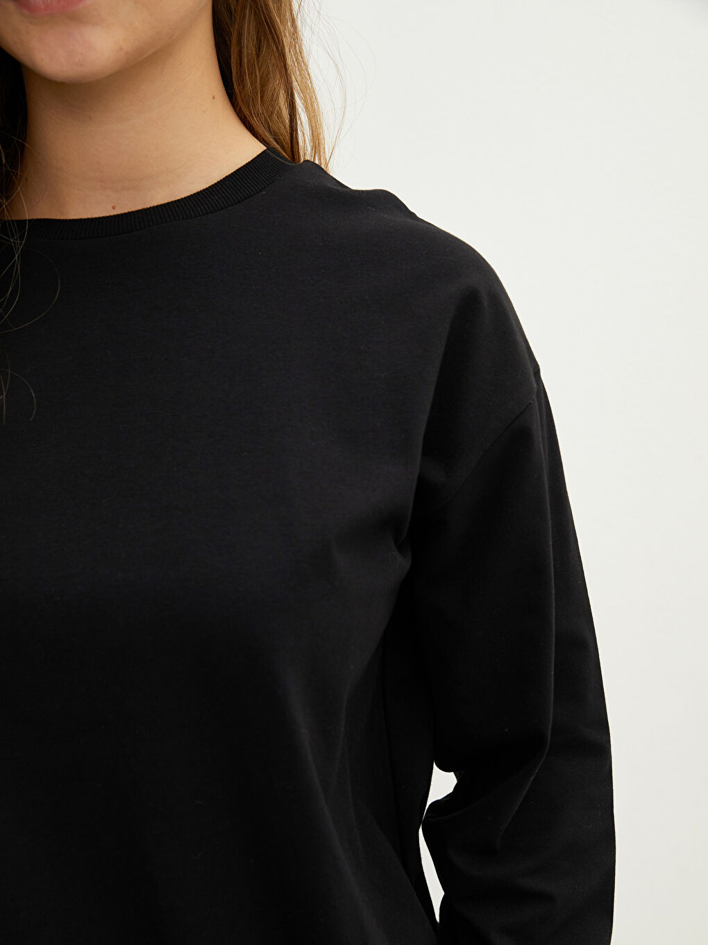 LC WAIKIKI Plus Size Crew Neck Regular Long Sleeve Women's Sweatshirt -W1I732Z8-CVL