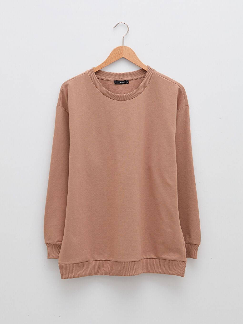 Sweat-shirt pour Femmes Grande Taille Col Rond Régulier Manches Longues-5