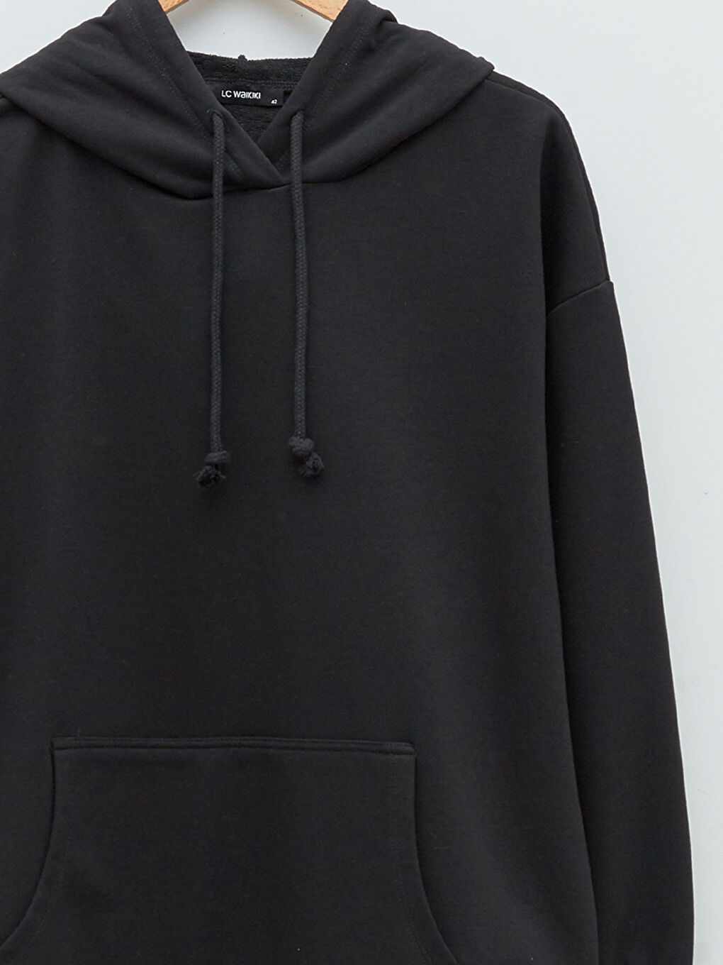 LC WAIKIKI Damen Kapuzensweatshirt in Übergröße mit Langarm und schlichtem Design -W1I738Z8-CVL