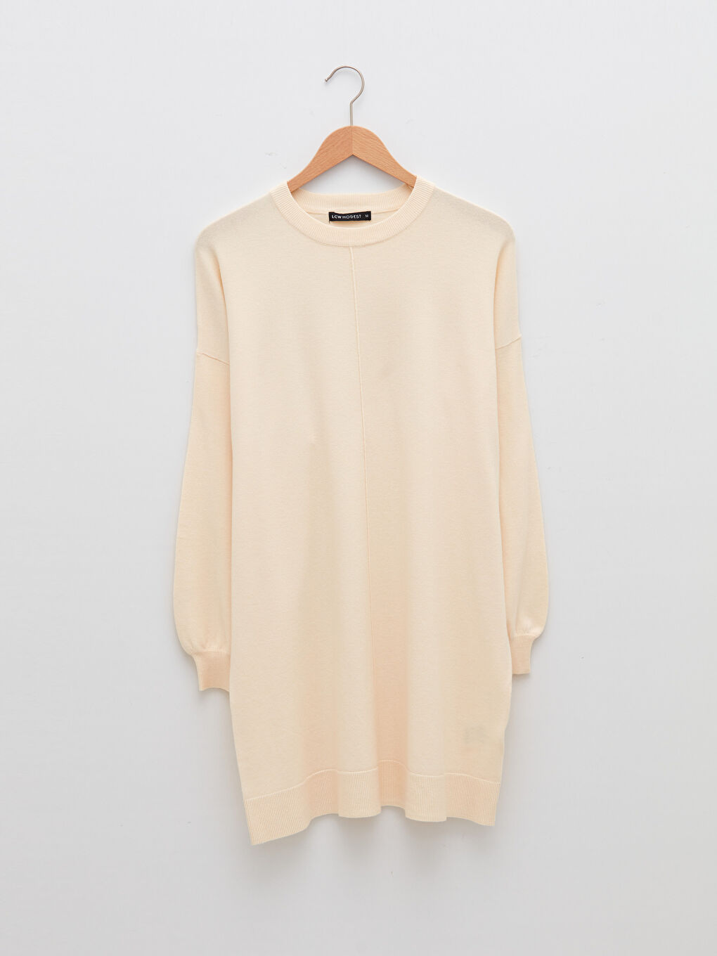 LCW Modest Rundhalsausschnitt Schlicht Langarm Damen Strick-Tunika -W1I749Z8-SBW