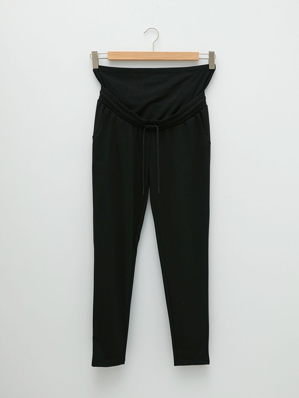 بنطال رياضي عادي بجيوب تفصيلية للحوامل مع حزام خصر فوق البطن-5