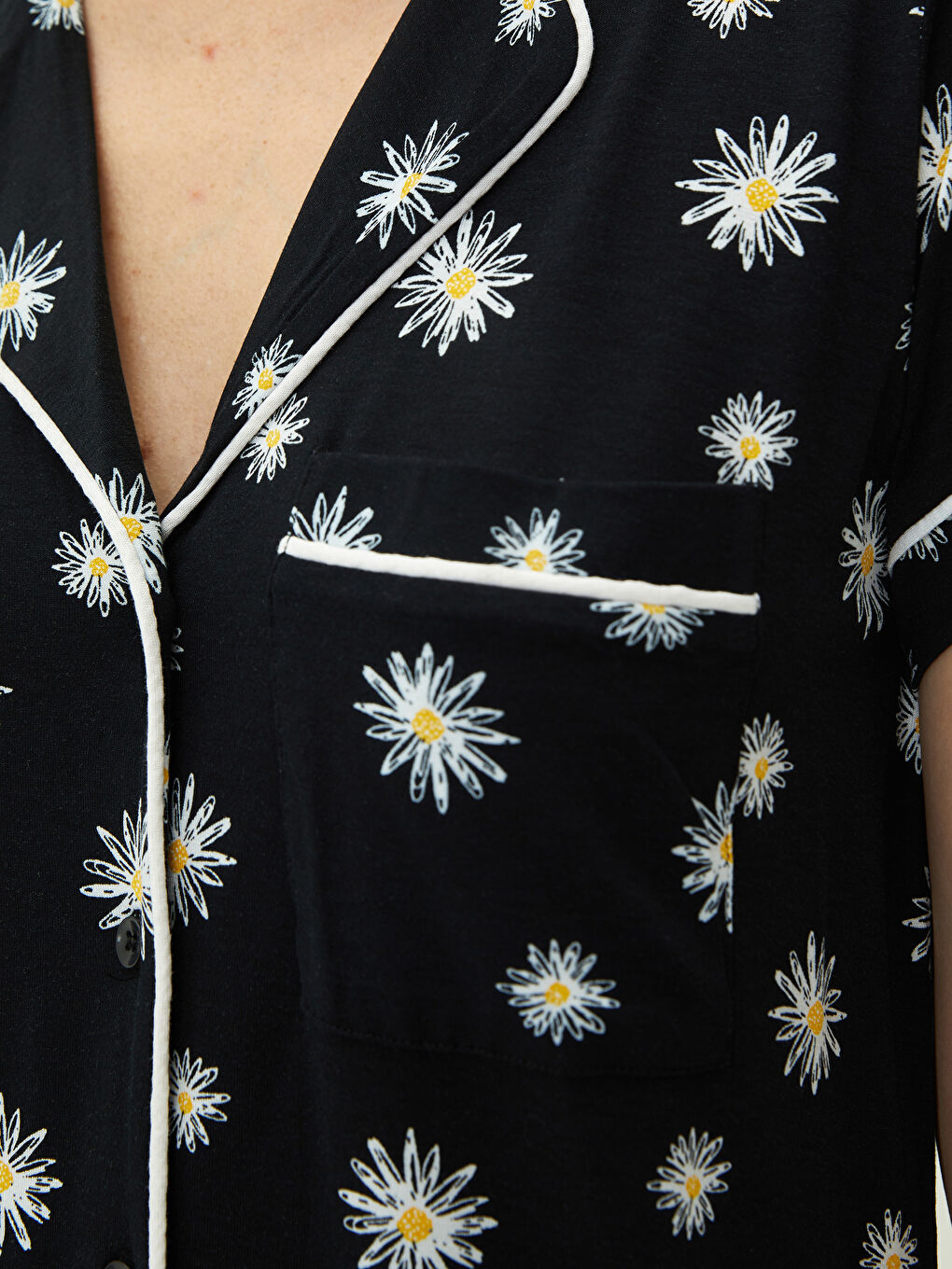 Shirt Collar Floral Short Sleeve Viscose Women's Short Pajama Set-2