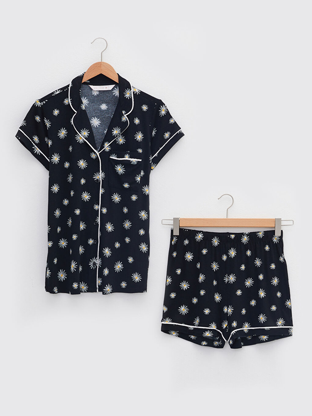 Shirt Collar Floral Short Sleeve Viscose Women's Short Pajama Set-5