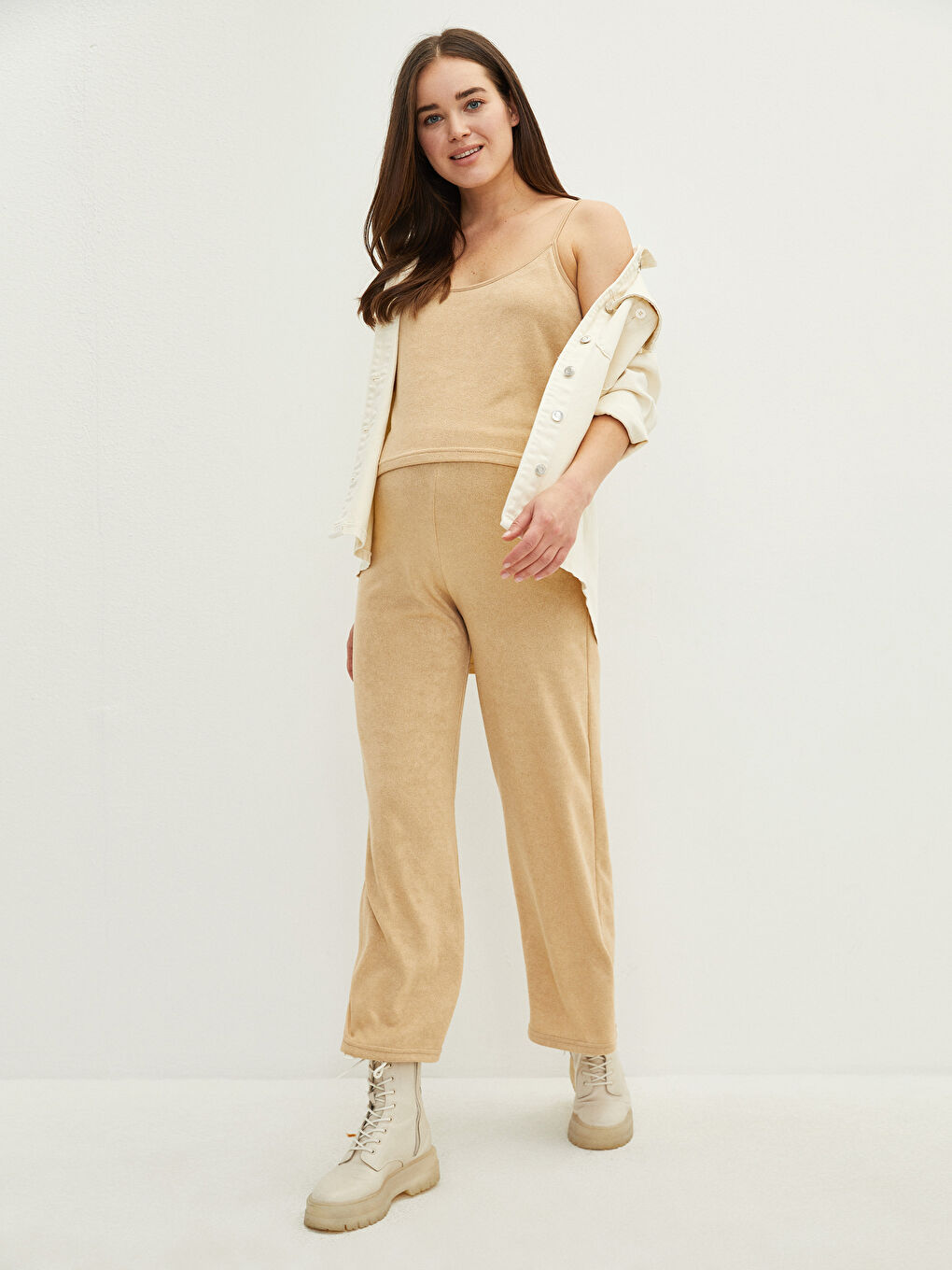 Elastic Waist Standard Fit Plain Maternity Sweatpants-1