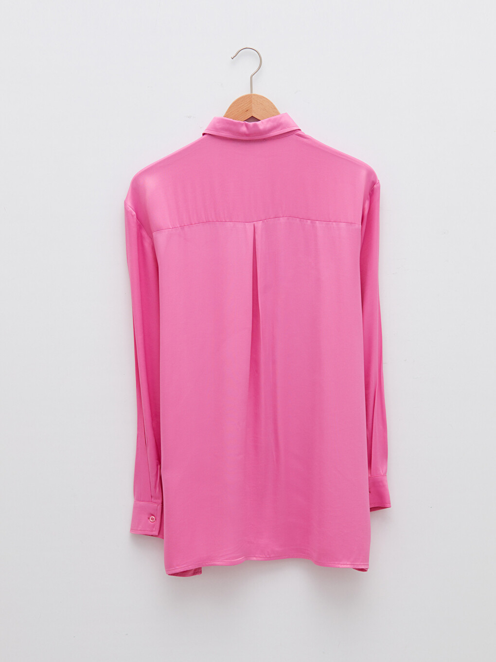 Front Button Closure Straight Long Sleeve Viscose Women's Shirt-6