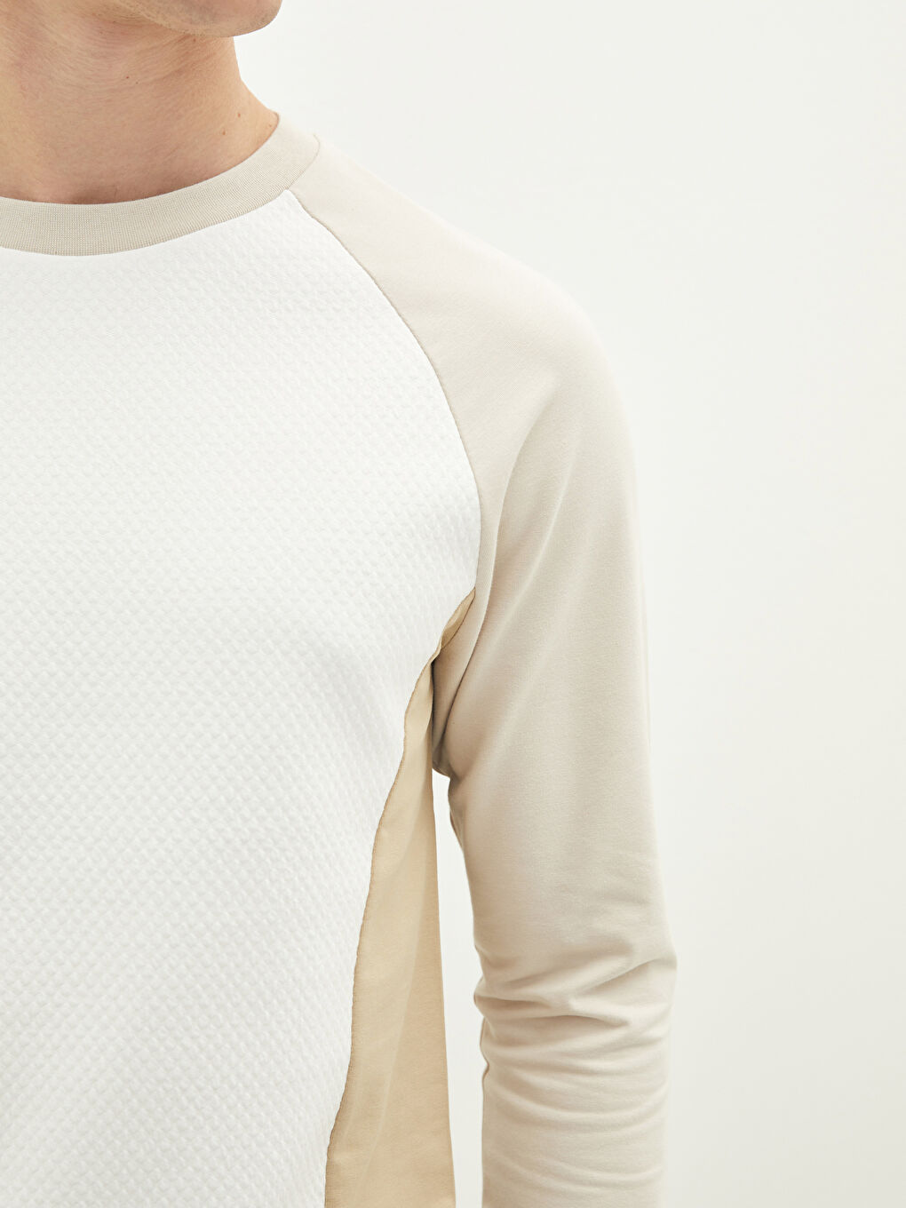 Crew Neck Long Sleeve Color Block Men's Sweatshirt-3