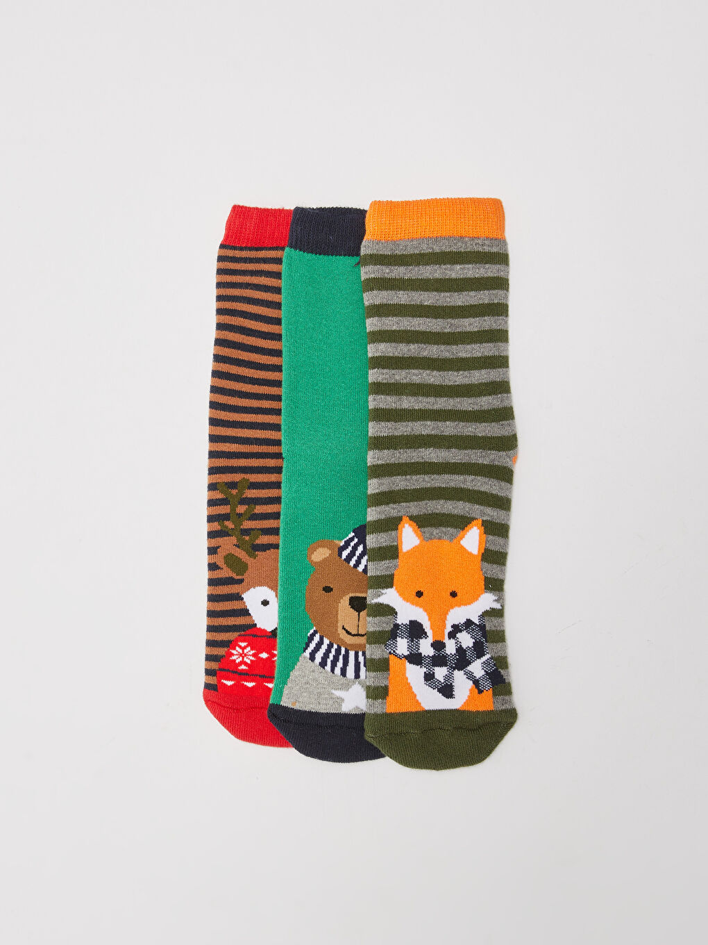 LCW Kids Patterned Boys Thick Terry Socks 3 Pack -W1I795Z4-K00