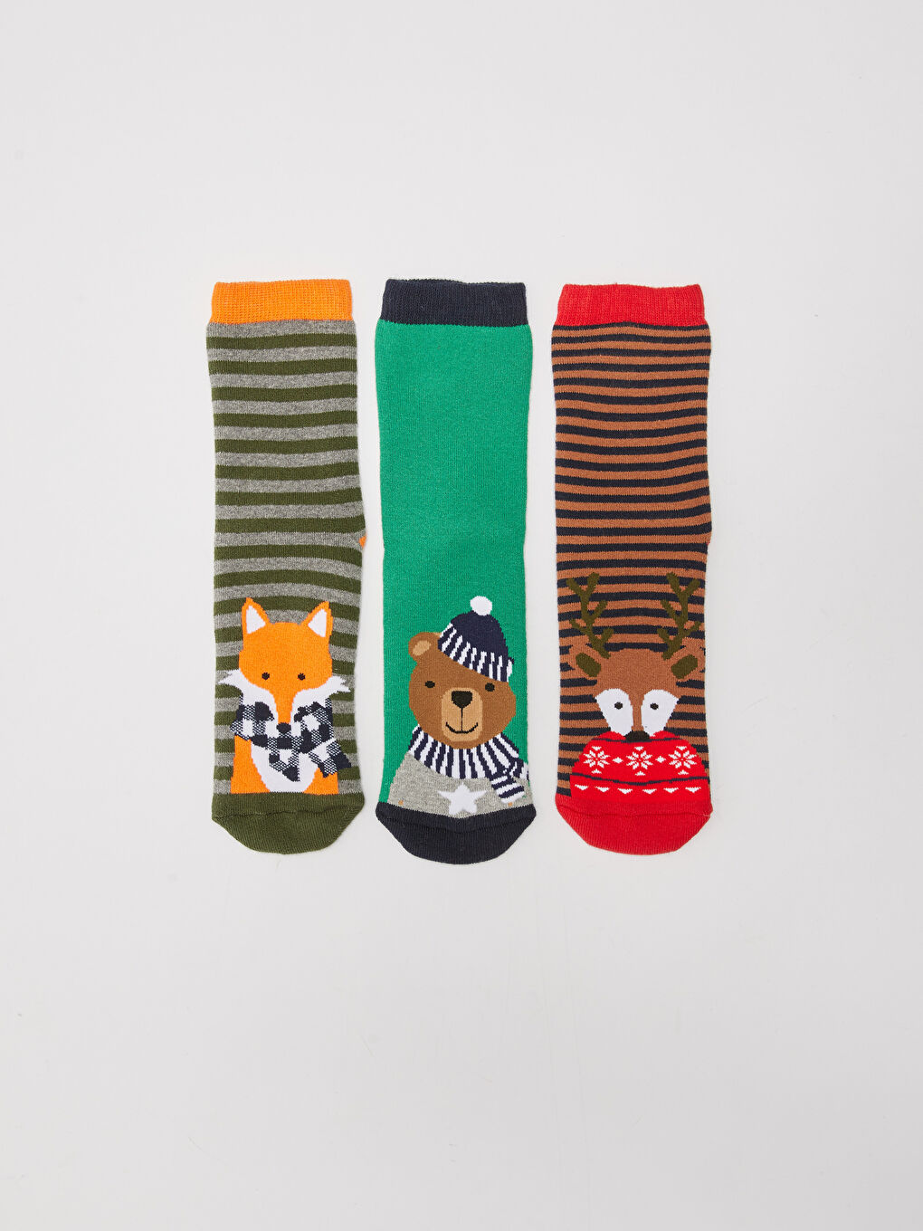 LCW Kids Patterned Boys Thick Terry Socks 3 Pack -W1I795Z4-K00