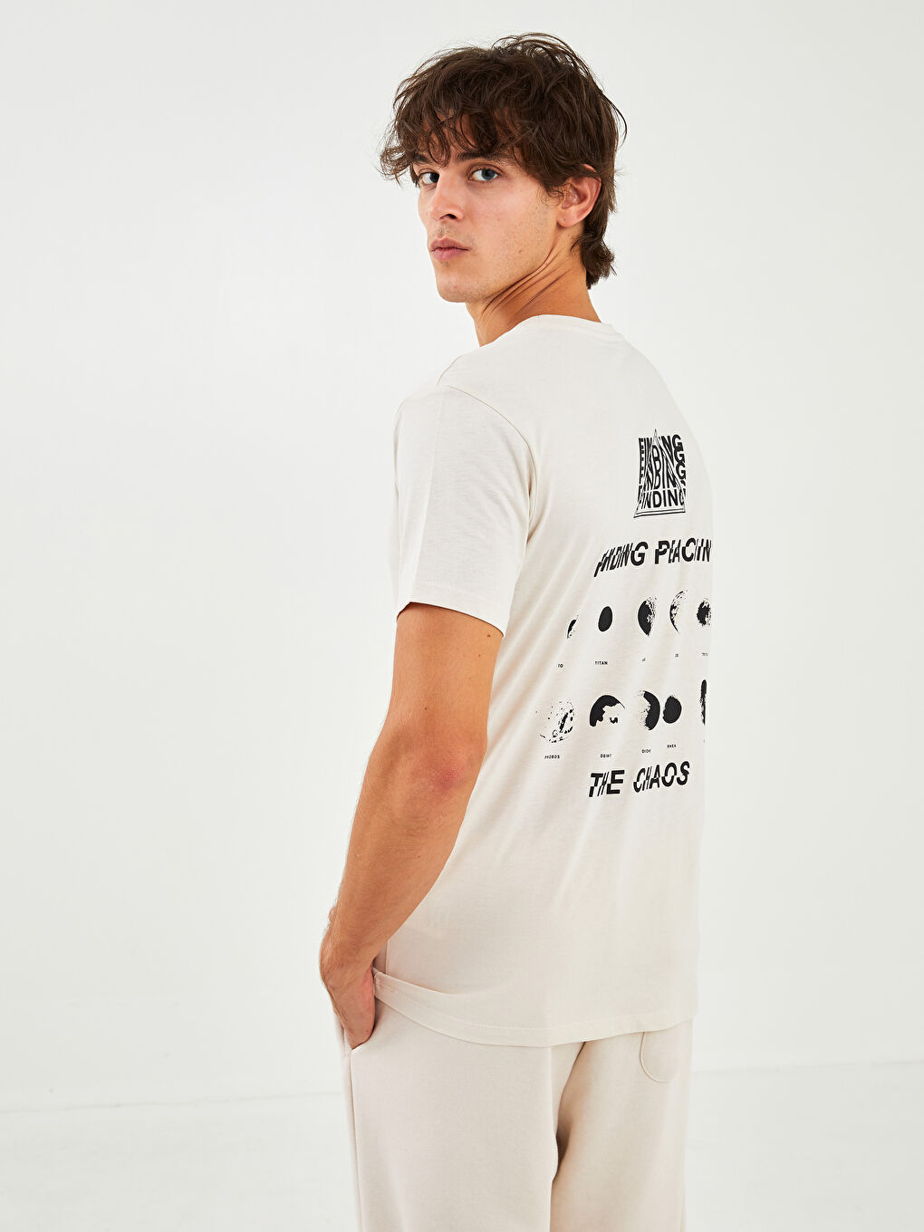 Crew Neck Short Sleeve Printed Combed Cotton Men's T-shirt -W1I798Z8-QU5