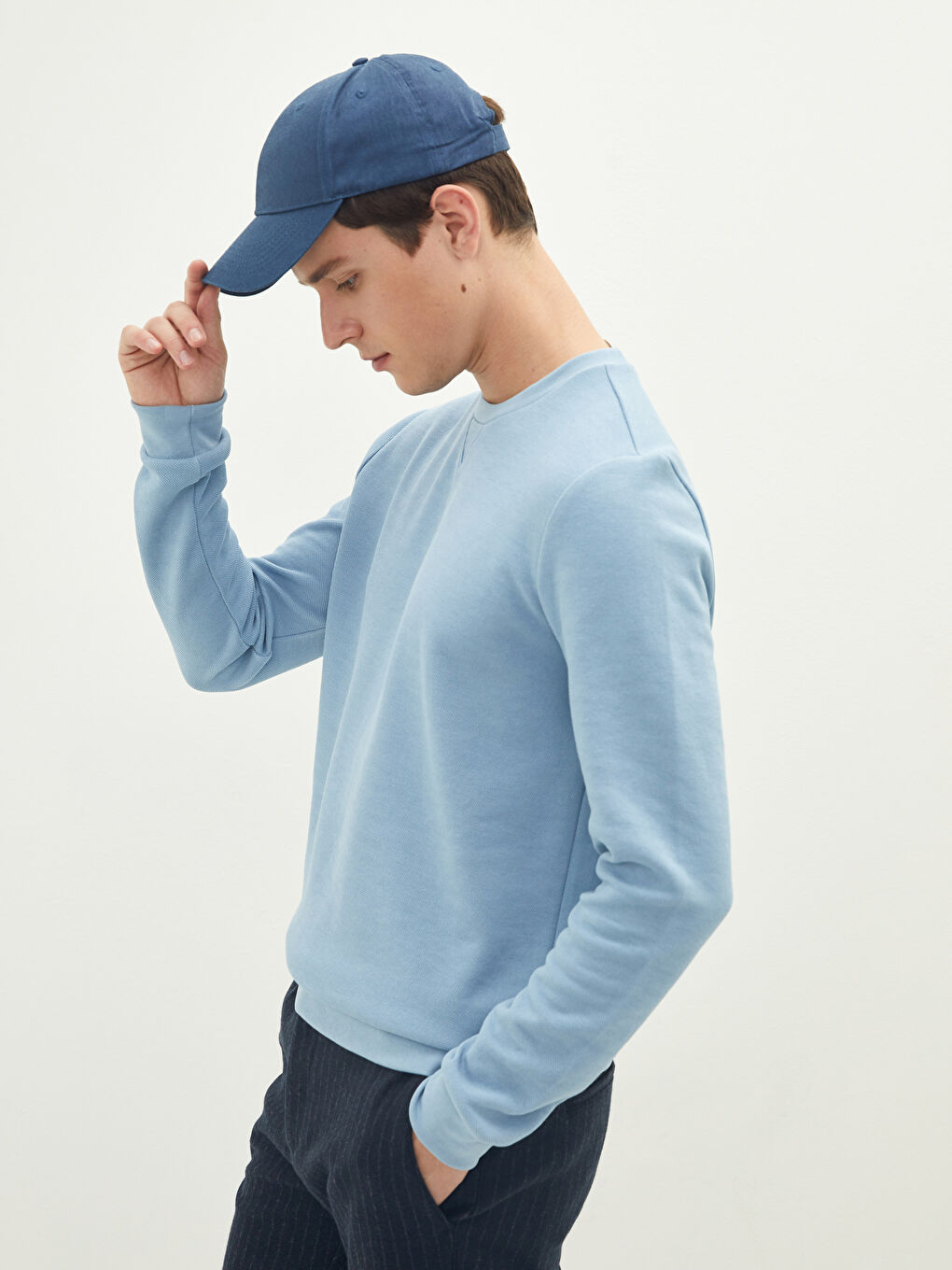 Mavi Bisiklet Yaka Uzun Kollu Erkek Sweatshirt-1