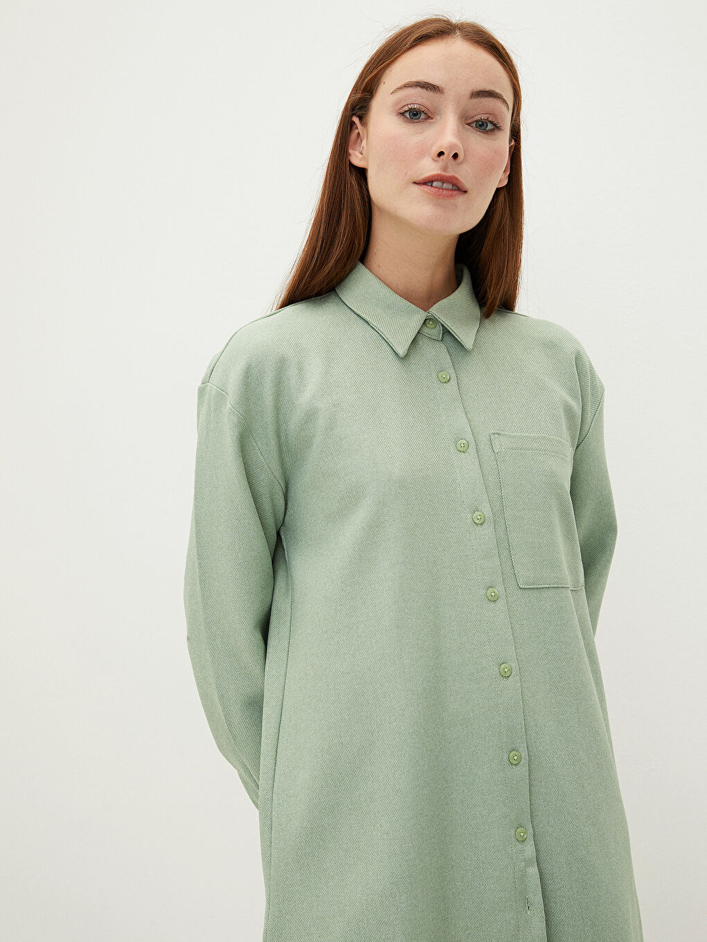 Plain Long Sleeve Women's Shirt Tunic