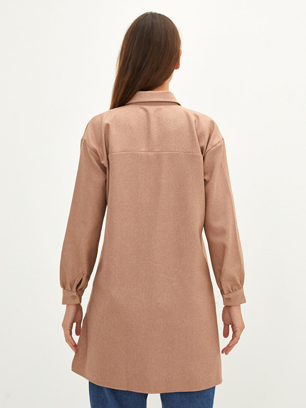 Plain Long Sleeve Women's Shirt Tunic-4