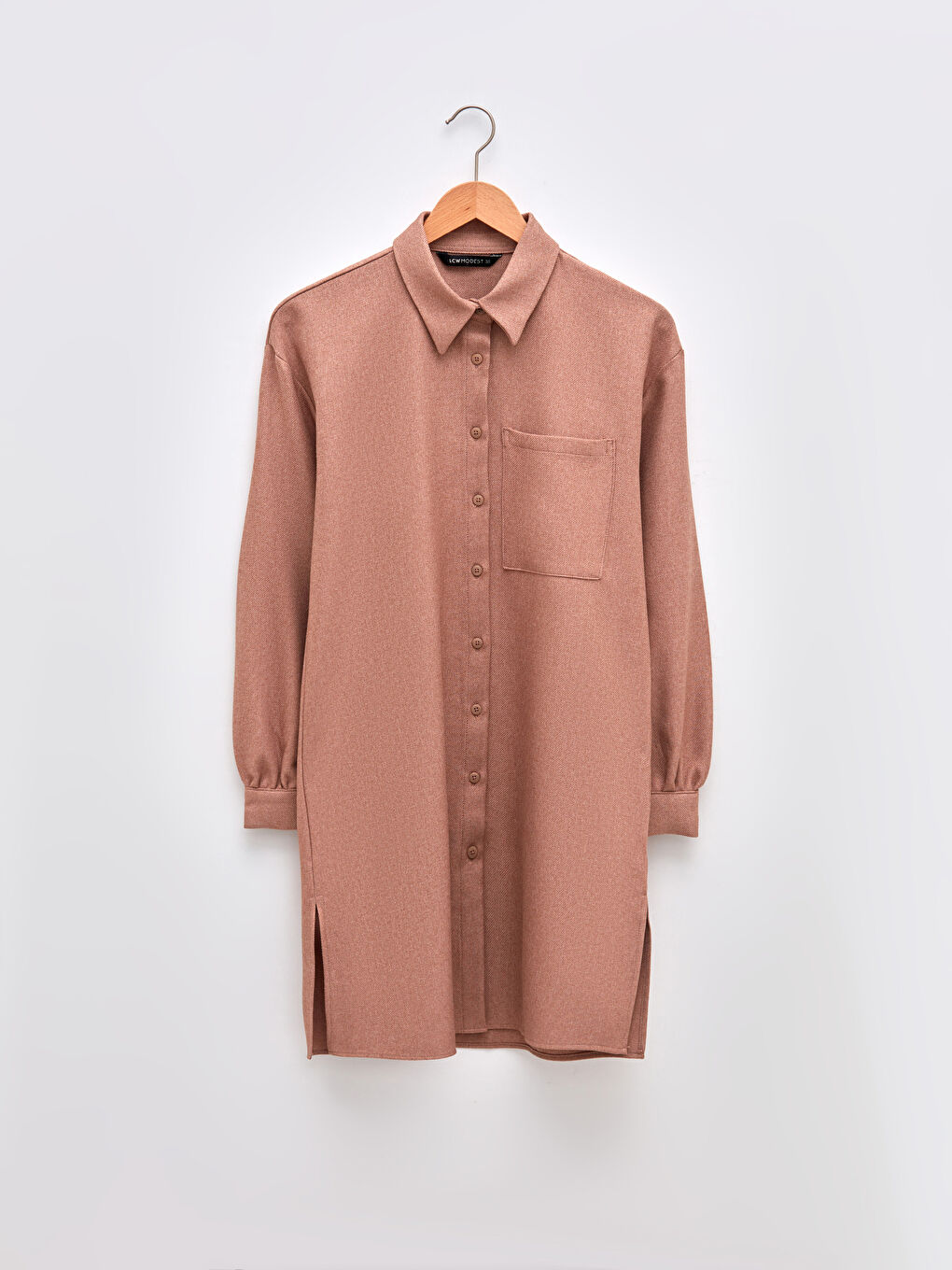 Plain Long Sleeve Women's Shirt Tunic-5