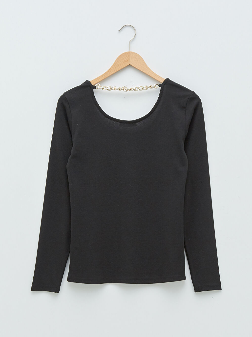 LCWAIKIKI Basic U-Ausschnitt Gerade Langarm Camisole T-Shirt für Damen -W1I849Z8-CVL
