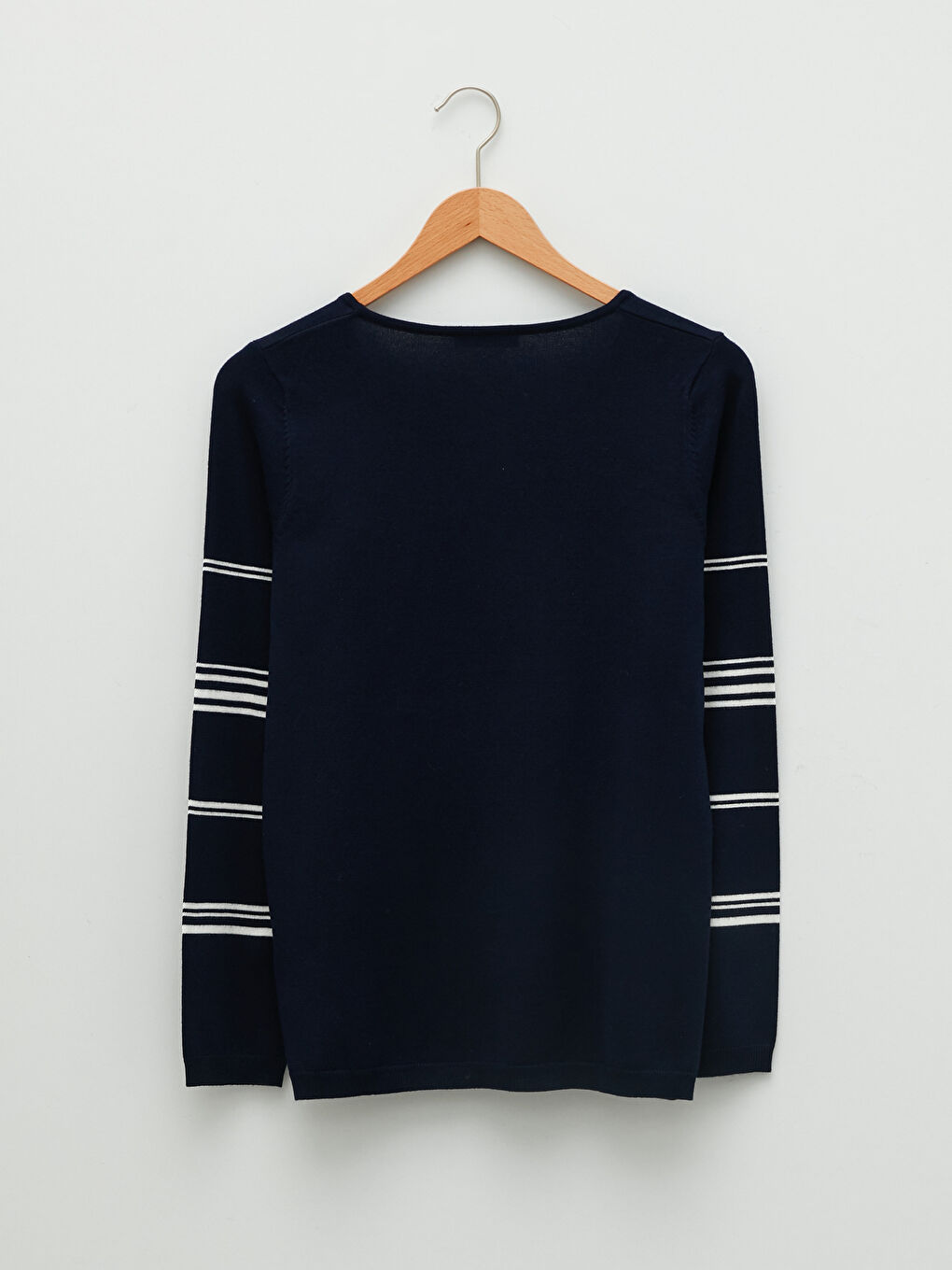 Crew Neck Striped Long Sleeve Women's Knitwear Sweater-6
