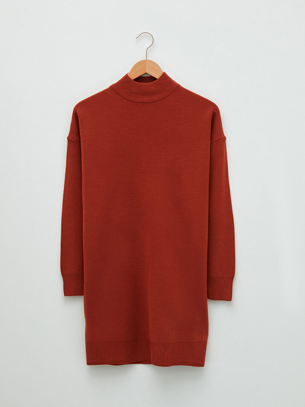 تونيك تريكو ياقة هاي نيك سادة كم طويل للسيدات