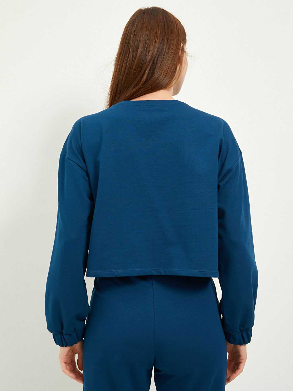 Sweat-shirt à col rond à motifs pour femmes à manches longues-4