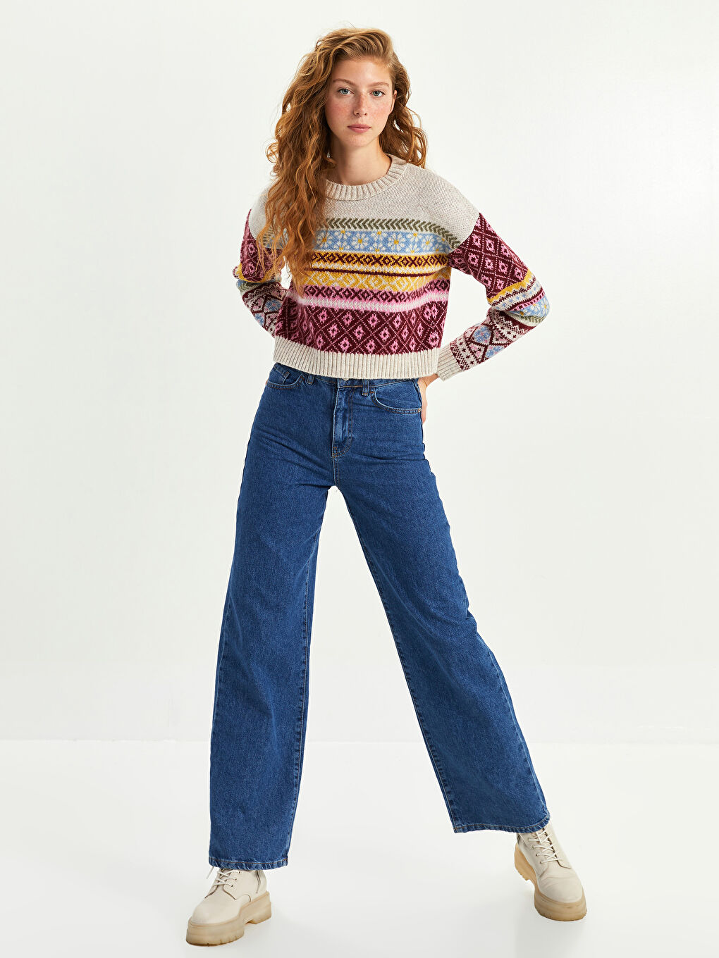 Žena EKRU Džemper -4