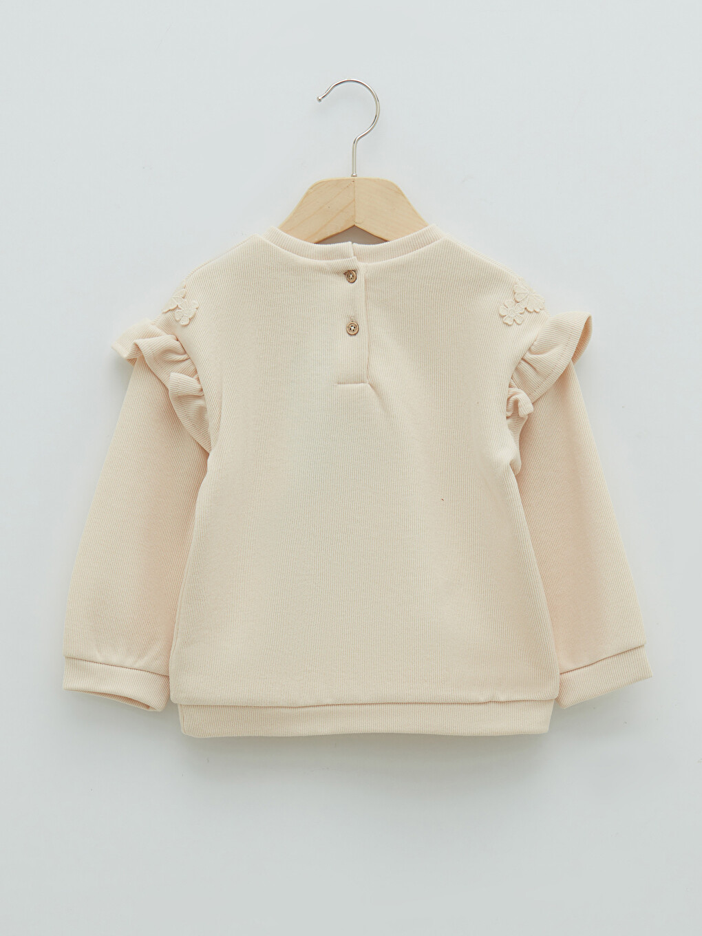Crew Neck Long Sleeve Basic Baby Girls' Sweatshirt-1