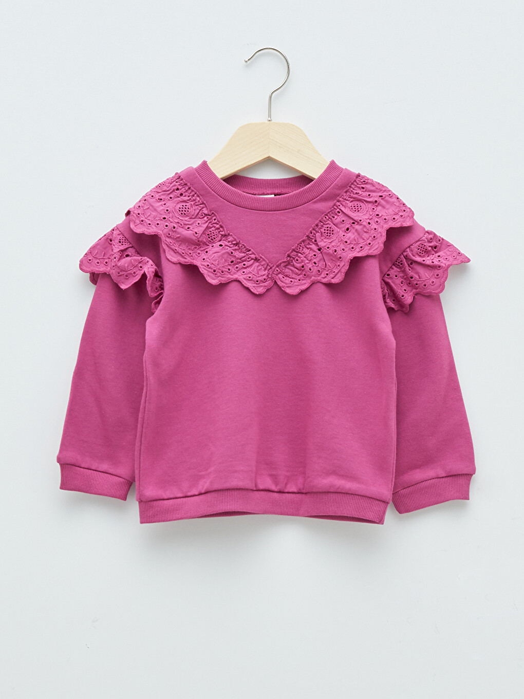 Crew Neck Long Sleeve Baby Girls' Sweatshirt