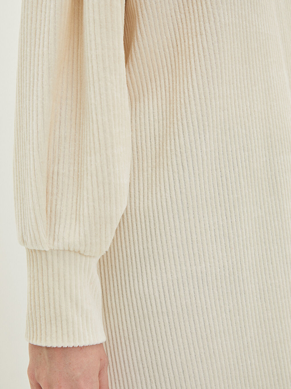 Stand Collar Straight Long Sleeve Velvet Women's Tunic-2