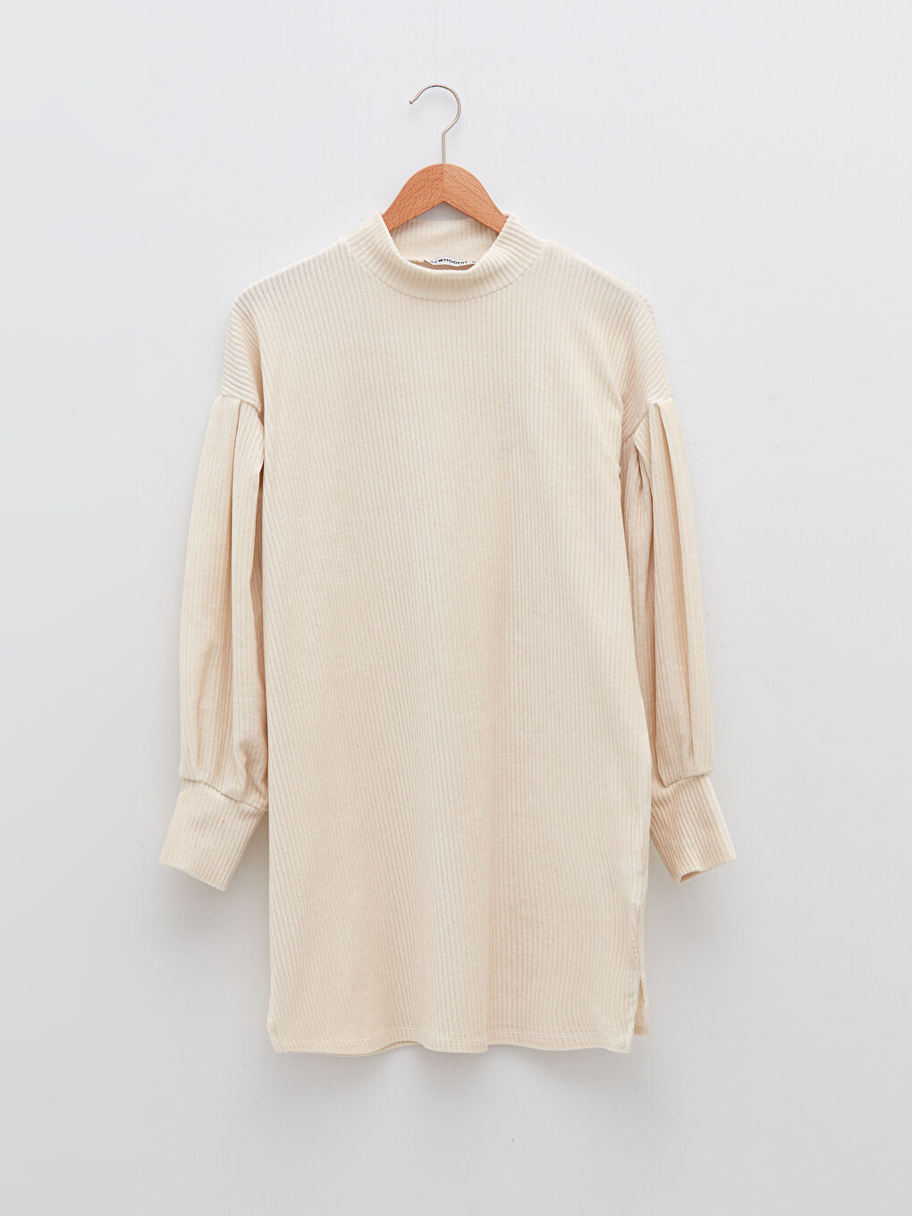 Stand Collar Straight Long Sleeve Velvet Women's Tunic-5