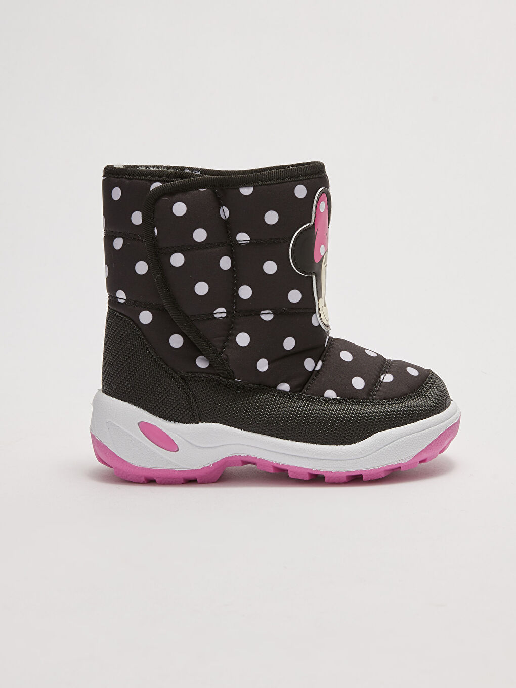 Minnie Mouse Licensed Velcro Patch Detailed Thick Sole Girls Snow Boots-1
