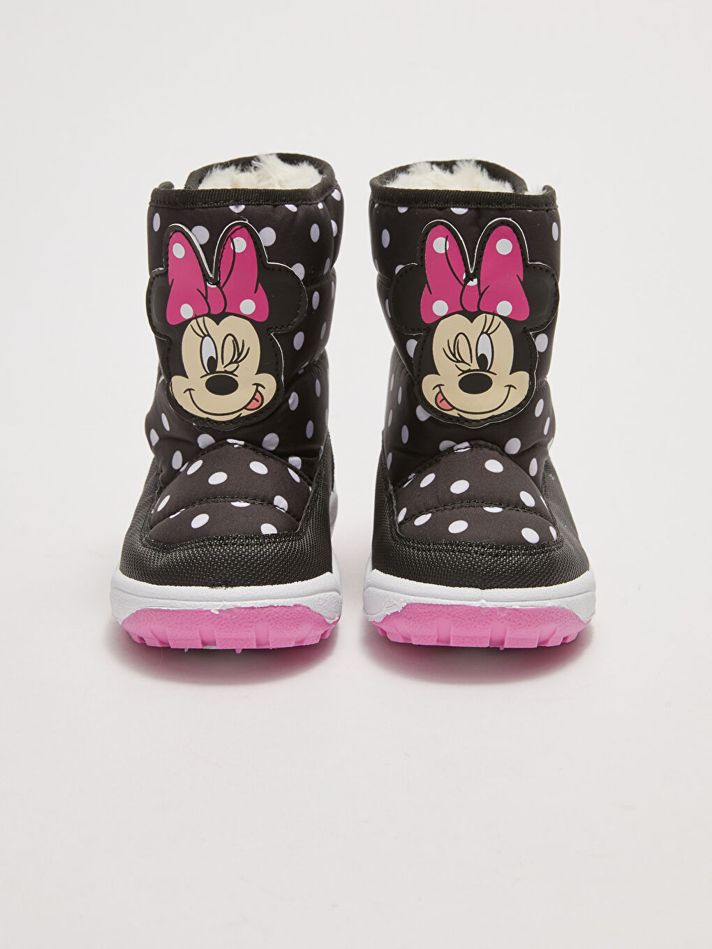 Minnie Mouse Licensed Velcro Patch Detailed Thick Sole Girls Snow Boots-2