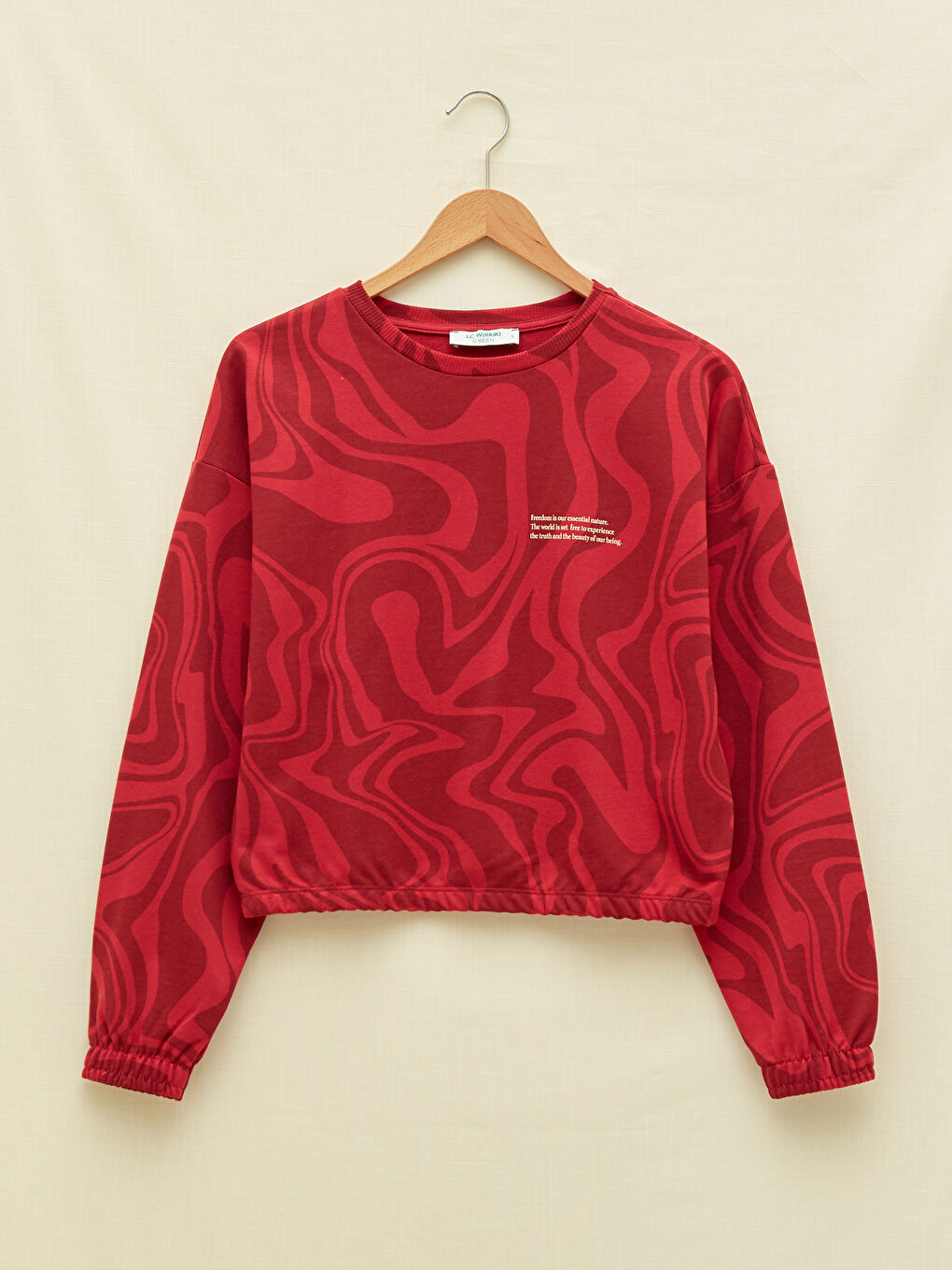 Hanorac pentru Femei cu Mânecă Lungă, Guler Rotund, Imprimat cu Slogan-5