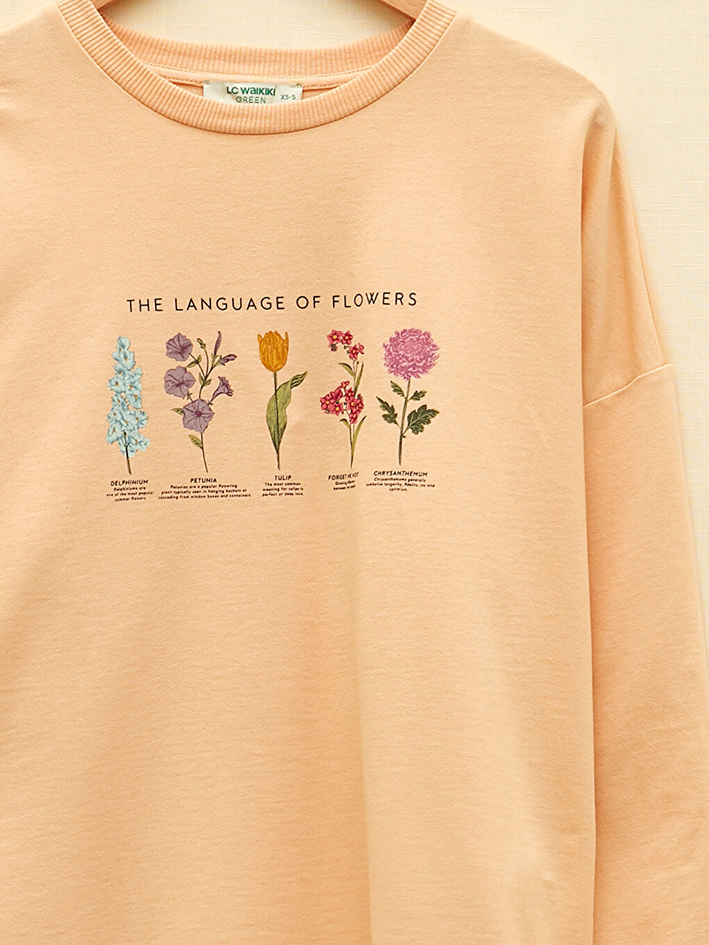 Hanorac cu Guler Rotund Imprimat cu Mânecă Lungă pentru Femei-7