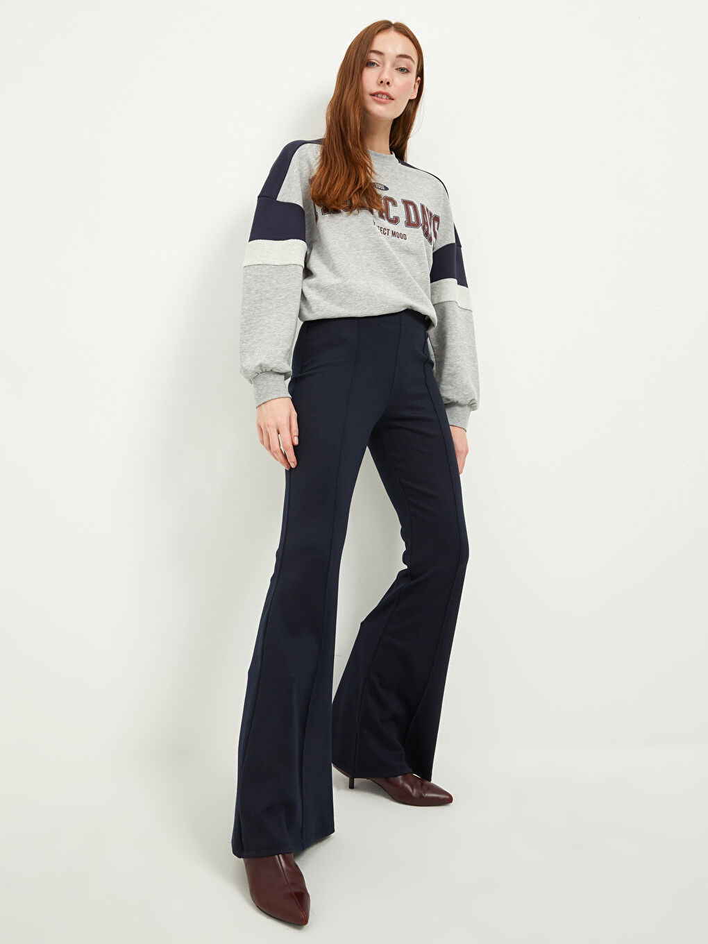 LCW Limited High Waist Spanish Leg Women's Trousers -W1IA39Z8-HSA
