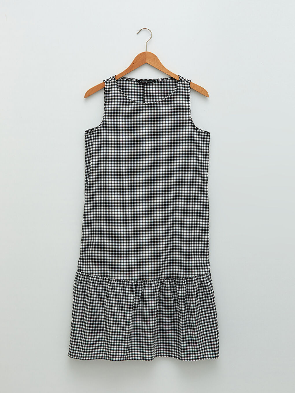 جل بێ قۆڵ یەخە خڕ چاپکراو فۆرم پۆپلین بۆ ژنان-5