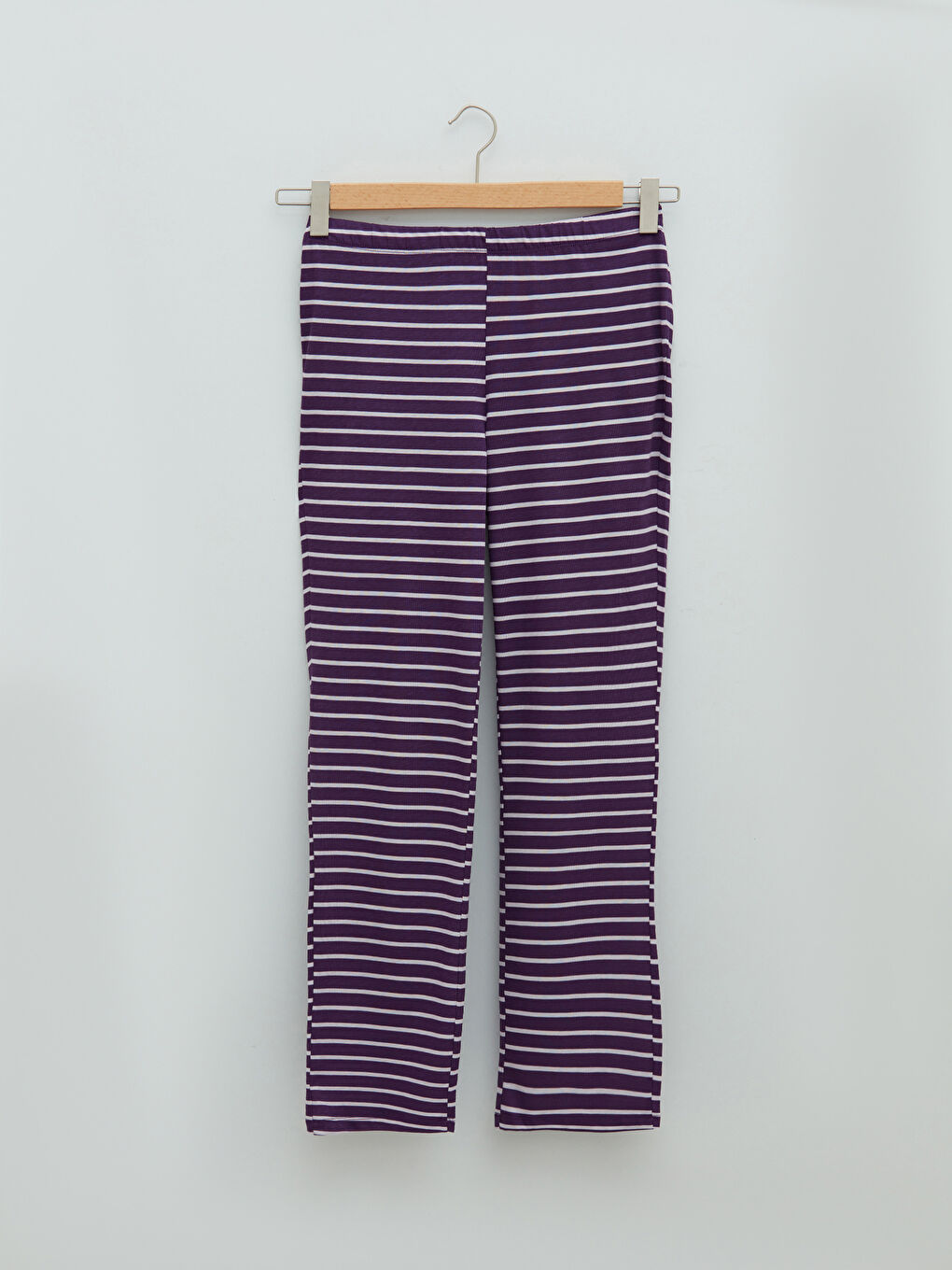 Ensemble de Pyjama en Coton à Rayures Col Rond Manches Longues pour Femmes-3