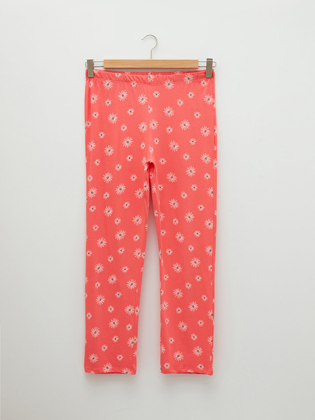 طقم بيجامة قطن كم طويل منقوش بياقة دائرية للسيدات-8