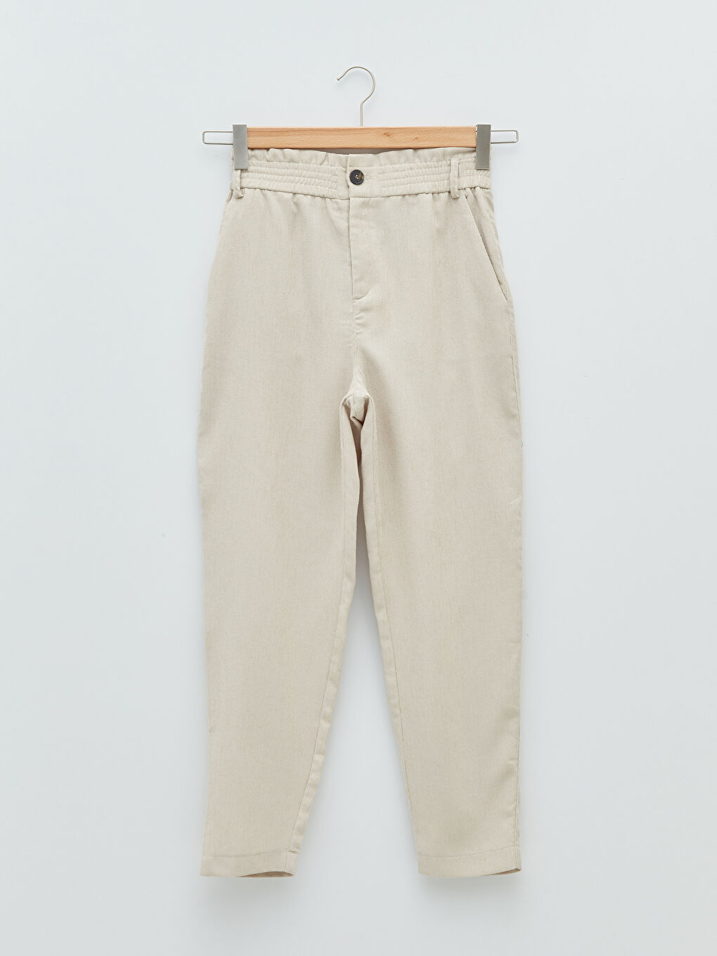 High Waist Standard Fit Corduroy Women's Trousers-5