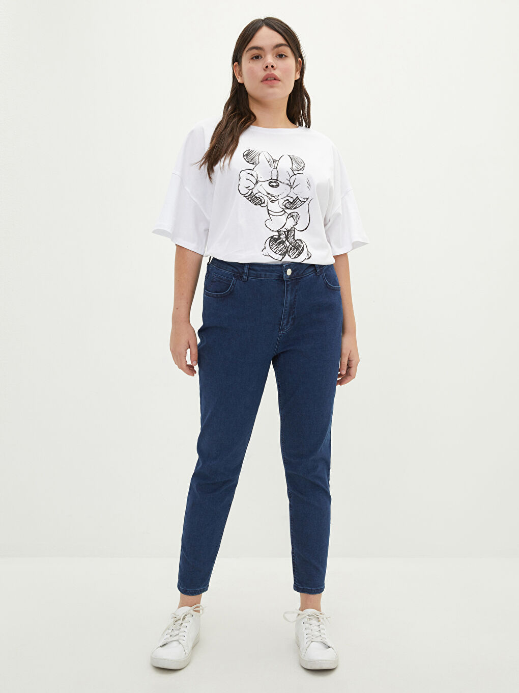 Large Size Normal Waist Mercury Skinny Fit Women's Rodeo Jean Pants with Pocket Detail